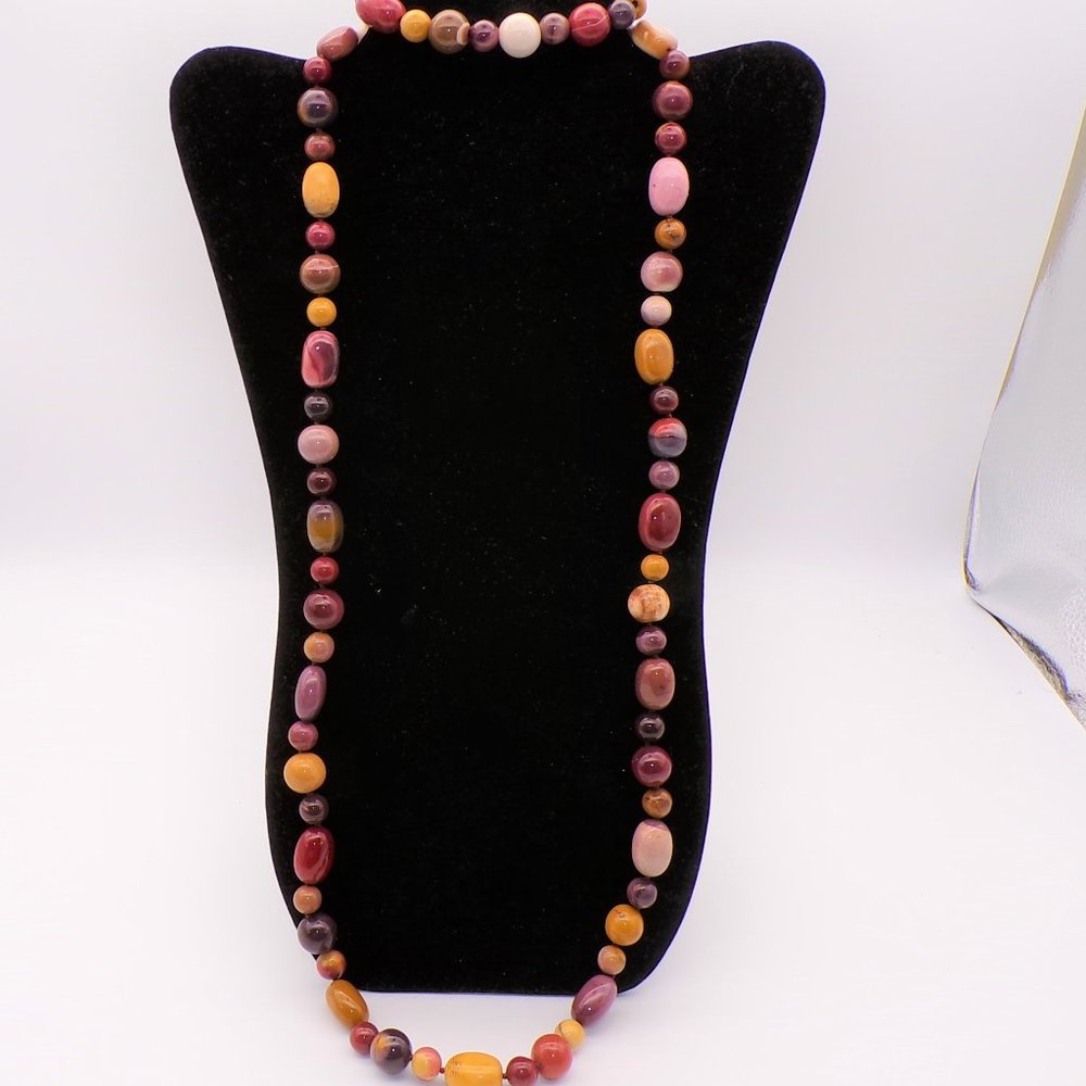 Freeform Multicolor Mookaite Necklace and Bracelet Set